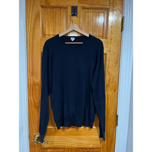 Men’s David Naman Black Cotton Pullover Closet Staple Classic Pullover Sweater
